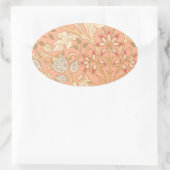 Pastel Pink Flowers Ovale Sticker (Tas)