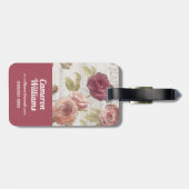 Pastel Pink Franse Rozen Bagagelabel (Achterkant horizontaal)