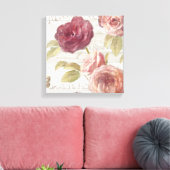 Pastel Pink Franse Rozen Canvas Afdruk (Insitu (Woonkamer))