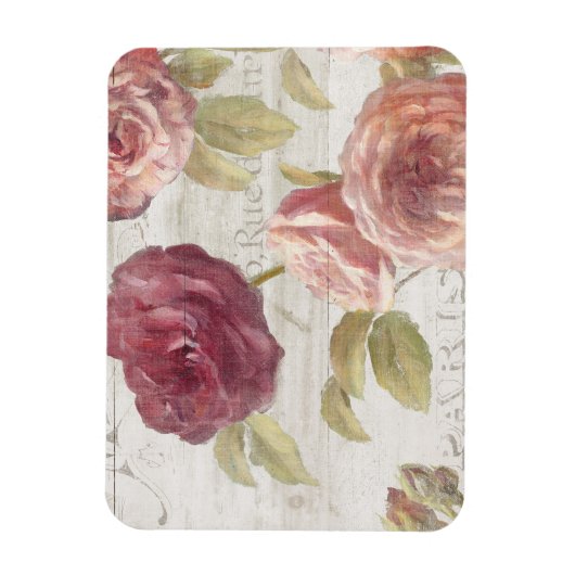 Pastel Pink Franse Rozen Magneet (Verticaal)