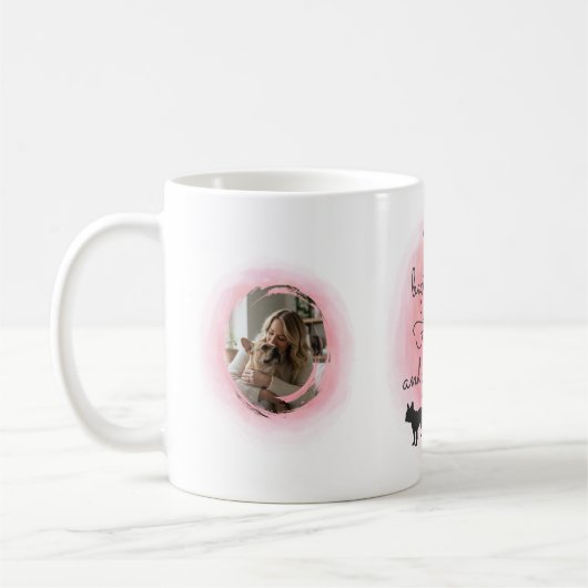 Pastel Pink French Bulldog Custom Photo & Name Koffiemok (Links)