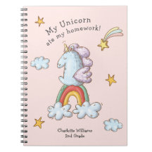 Pastel Pink Funny Unicorn Ate Mijn thuiswerk