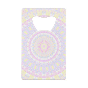 Pastel Pink, Geel, Blauwe Kaleidoscoop Creditkaart Flessenopener