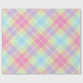 PASTEL PINK & GEEL PLAID PATROON CADEAUPAPIER (Vlak)