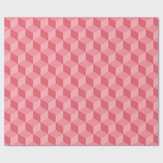 PASTEL PINK GEOMETRIC CUBE PATTERS CADEAUPAPIER (Vlak)