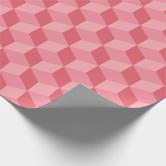 PASTEL PINK GEOMETRIC CUBE PATTERS CADEAUPAPIER (Hoek)
