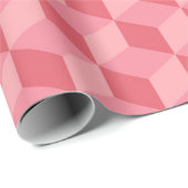 PASTEL PINK GEOMETRIC CUBE PATTERS CADEAUPAPIER (Rol Hoek)