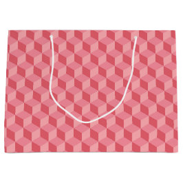 PASTEL PINK GEOMETRIC CUBE PATTERS GROOT CADEAUZAKJE