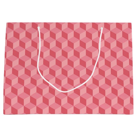 PASTEL PINK GEOMETRIC CUBE PATTERS GROOT CADEAUZAKJE (Voorkant)