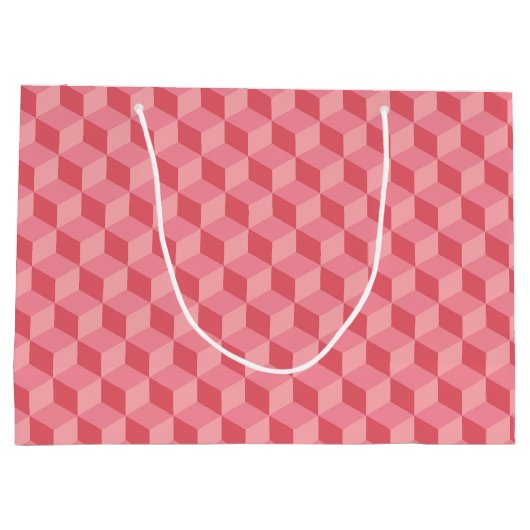 PASTEL PINK GEOMETRIC CUBE PATTERS GROOT CADEAUZAKJE (Achterkant)