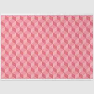 PASTEL PINK GEOMETRIC CUBE PATTERS TISSUEPAPIER