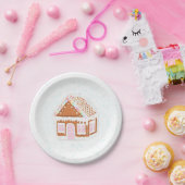 Pastel Pink Gingerbrood House Paper Bord (Feest)
