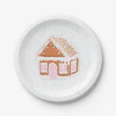 Pastel Pink Gingerbrood House Paper Bord (Voorkant)