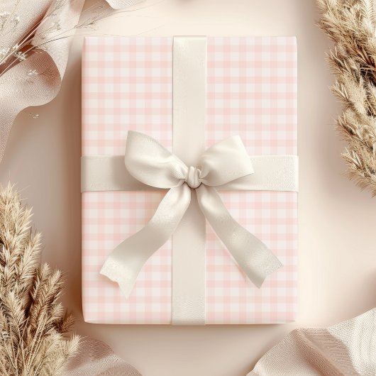 Pastel Pink Gingham Cadeaupapier