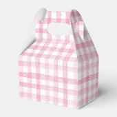 Pastel Pink Gingham Check Plaid Bedankdoosjes (Achterkant)
