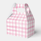 Pastel Pink Gingham Check Plaid Bedankdoosjes (Voorkant Zijde)