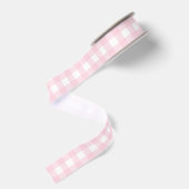 Pastel pink gingham grosgrain lint (Achterkant)