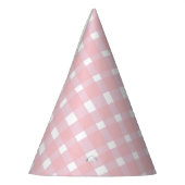 Pastel Pink Gingham Party Pet Feesthoedjes (Links)