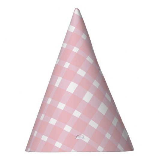 Pastel Pink Gingham Party Pet Feesthoedjes (Rechts)