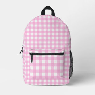 Pastel Pink Gingham Pattern Bedrukte Rugzak