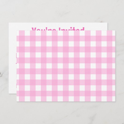 Pastel Pink Gingham Pattern Kaart (Voorkant / Achterkant)