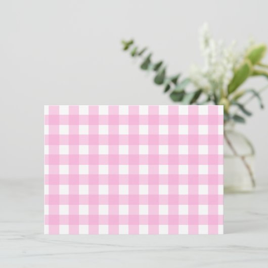 Pastel Pink Gingham Pattern Kaart (Staand voorkant)