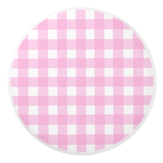 Pastel Pink Gingham Pattern Keramische Knop (Voorkant)