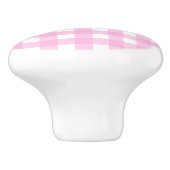 Pastel Pink Gingham Pattern Keramische Knop (Zijkant)