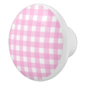 Pastel Pink Gingham Pattern Keramische Knop (Rechts)