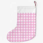 Pastel Pink Gingham Pattern Kleine Kerstsok (Achterkant)