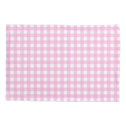 Pastel Pink Gingham Pattern Kussensloop (Achterkant)