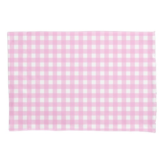 Pastel Pink Gingham Pattern Kussensloop (Voorkant)