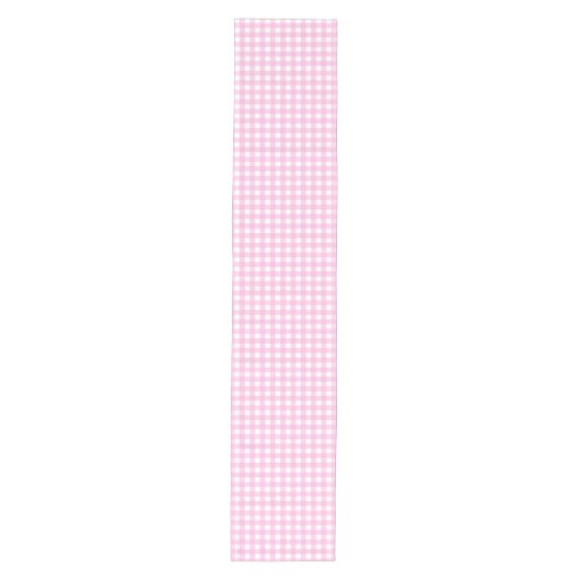 Pastel Pink Gingham Pattern Medium Tafelloper (Voorkant)