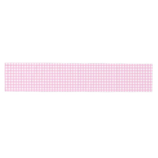Pastel Pink Gingham Pattern Medium Tafelloper (Horizontaal)