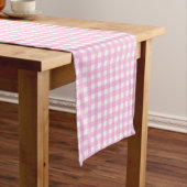 Pastel Pink Gingham Pattern Medium Tafelloper (Voorbeeld)