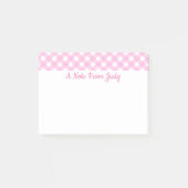 Pastel Pink Gingham Pattern Post-it® Notes (Voorkant)