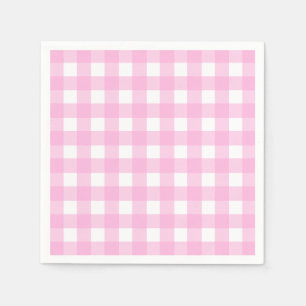 Pastel Pink Gingham Pattern Servet