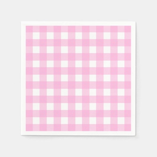 Pastel Pink Gingham Pattern Servet (Voorkant)