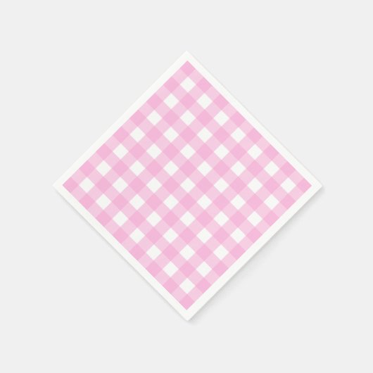 Pastel Pink Gingham Pattern Servet (Hoek)