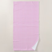 Pastel Pink Gingham Pattern Strandlaken (Voorkant)