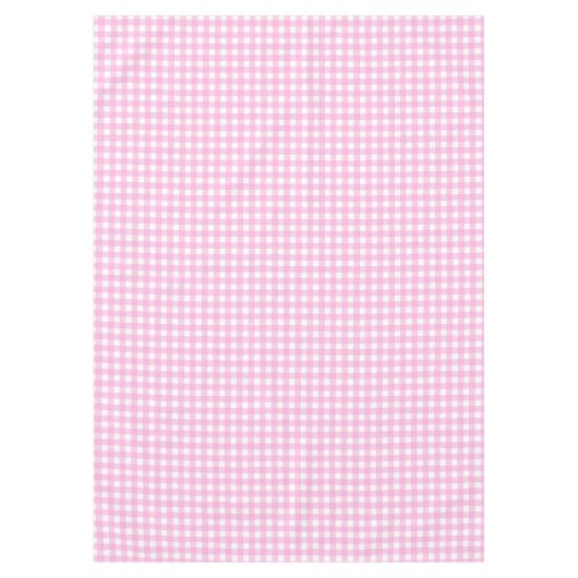 Pastel Pink Gingham Pattern Tafelkleed (Voorkant)