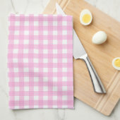 Pastel Pink Gingham Pattern Theedoek (Quarter Fold)