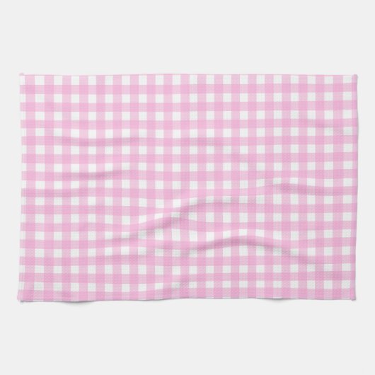 Pastel Pink Gingham Pattern Theedoek (Horizontaal)