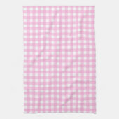 Pastel Pink Gingham Pattern Theedoek (Verticaal)