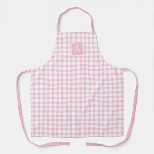 Pastel Pink Gingham Pset Checker Modern Monogram Schort (Voorkant)