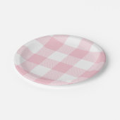 Pastel Pink Gingham Pset Pattern Papieren Bordje (Gekanteld)