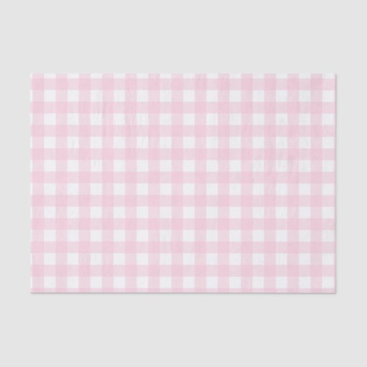 Pastel pink gingham tissuepapier (Voorkant)