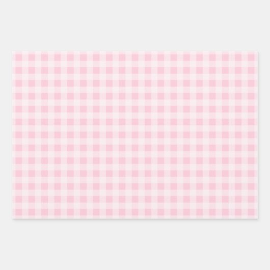 Pastel Pink Gingham Wrapping Paper Sheets (Voorkant)