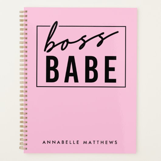 Pastel Pink Girl Boss Babe Business Eigenaar Planner (Voorkant)