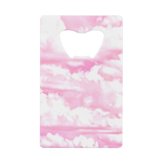 Pastel Pink Girly Clouds Decor Creditkaart Flessenopener (Voorkant)
